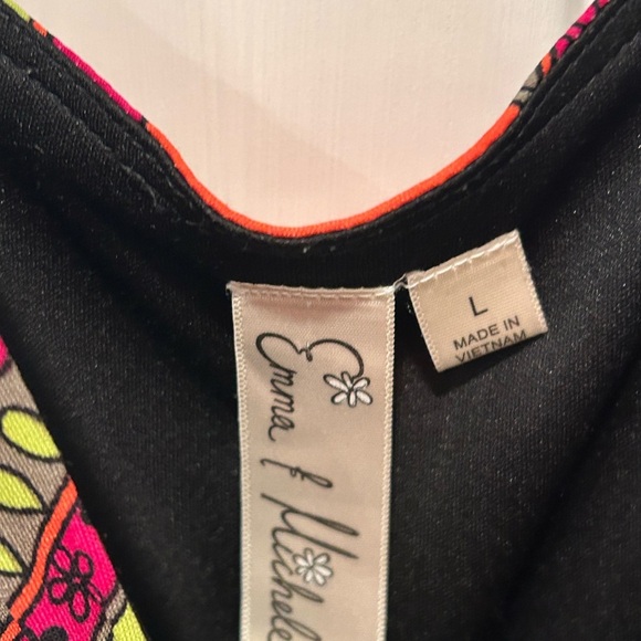 Emma & Michele Multicolor Floral Stretch Maxi Dress Size L Women's Sleeveless - Picture 3 of 7